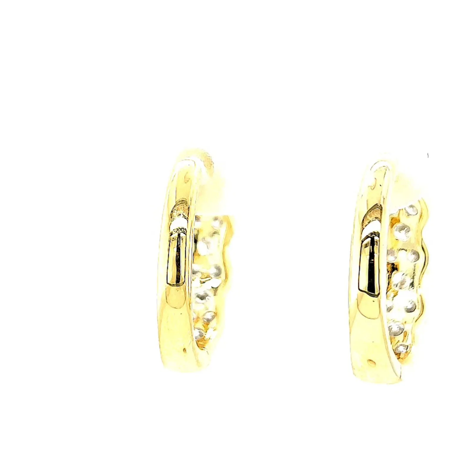 Celebration 9ct Two Tone Gold Round Brilliant Cut 1.25 CARAT tw of Lab Grown Diamonds Huggies Earrings