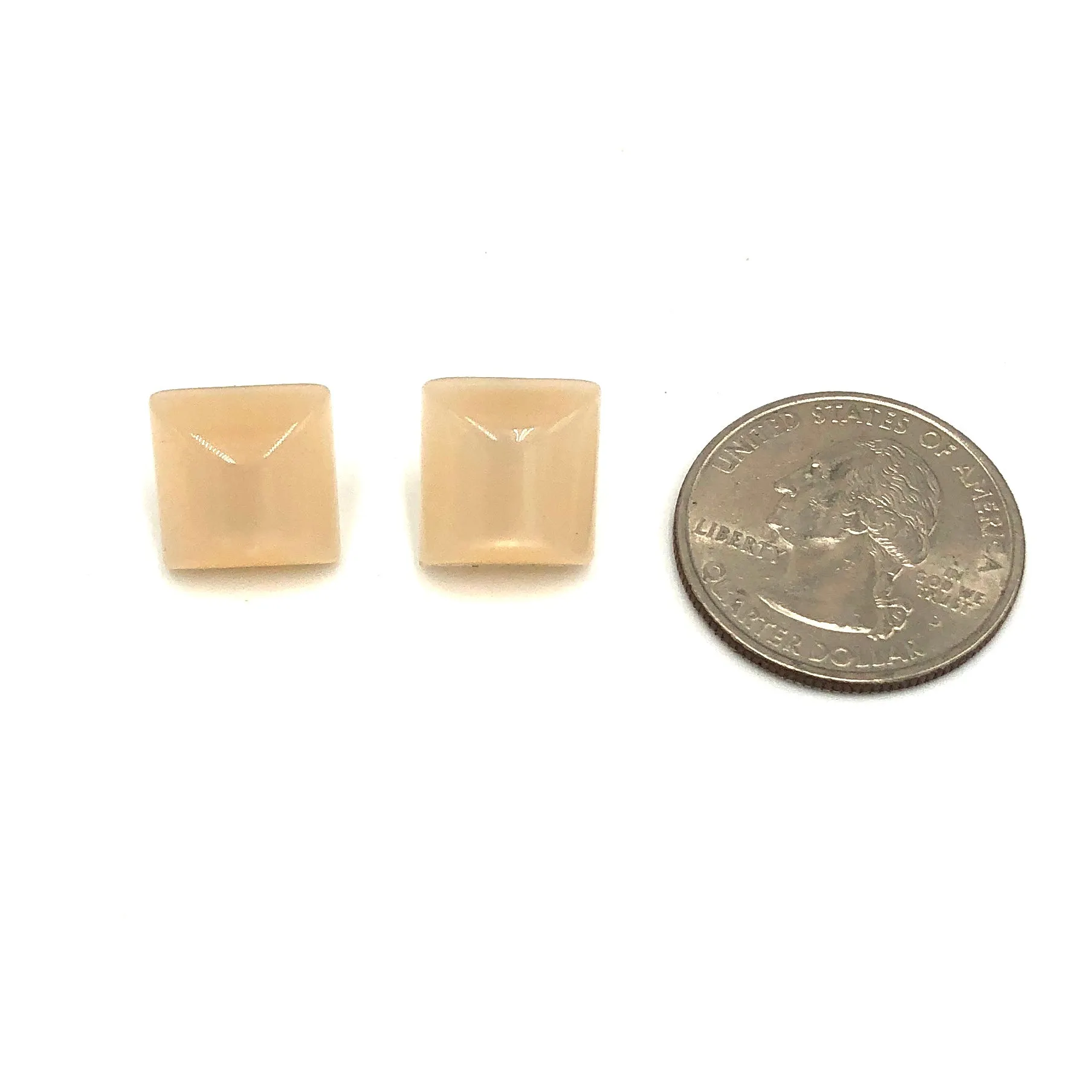 Champagne Beige MG Square Stud Earrings