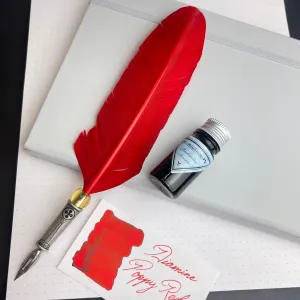 Classic Feather Calligraphy Dip Pen - Red