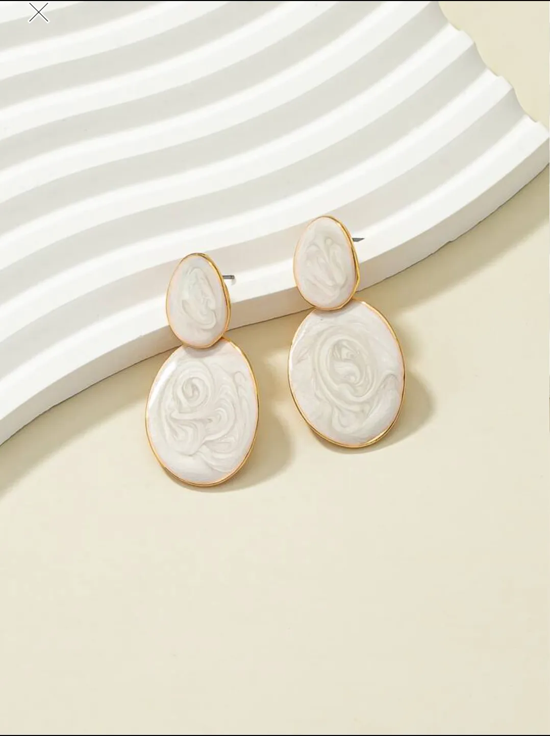 Classy Marble Finish Gold Plated Drop Earrings For Women (Lightweight)