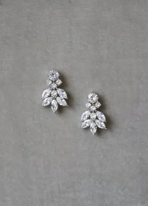 CRESSIDA Silver Simulated Diamond Cluster Earrings