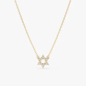 Dainty Diamond Star of David Necklace, Adara