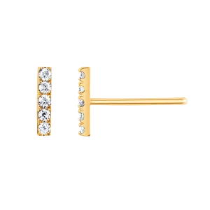 Diamond Bar Stud Earrings