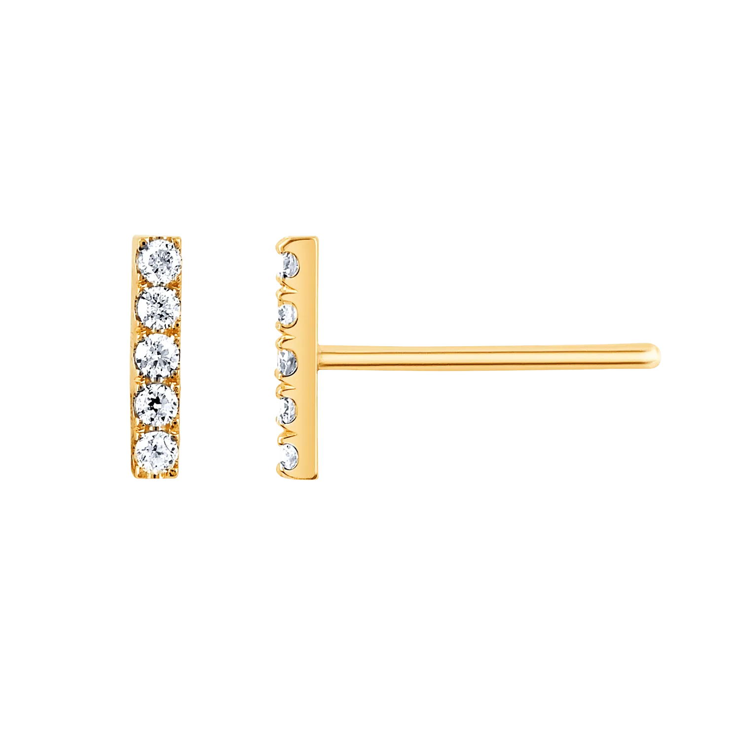 Diamond Bar Stud Earrings