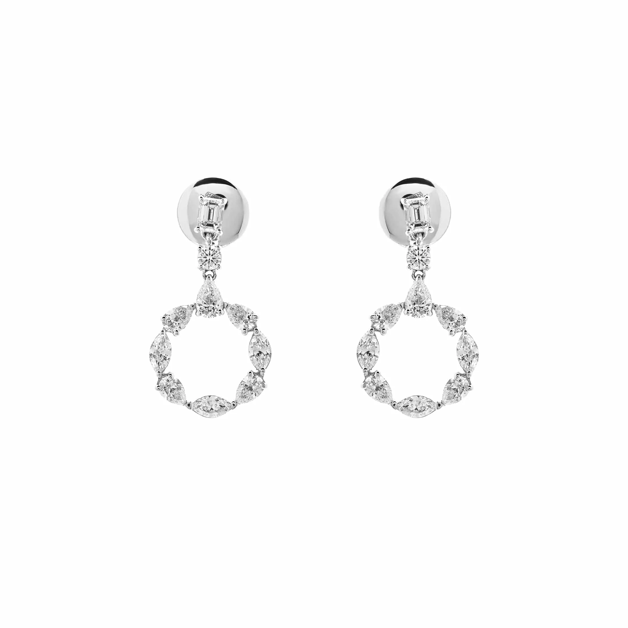 Diamond Circular Cut-Out Earrings