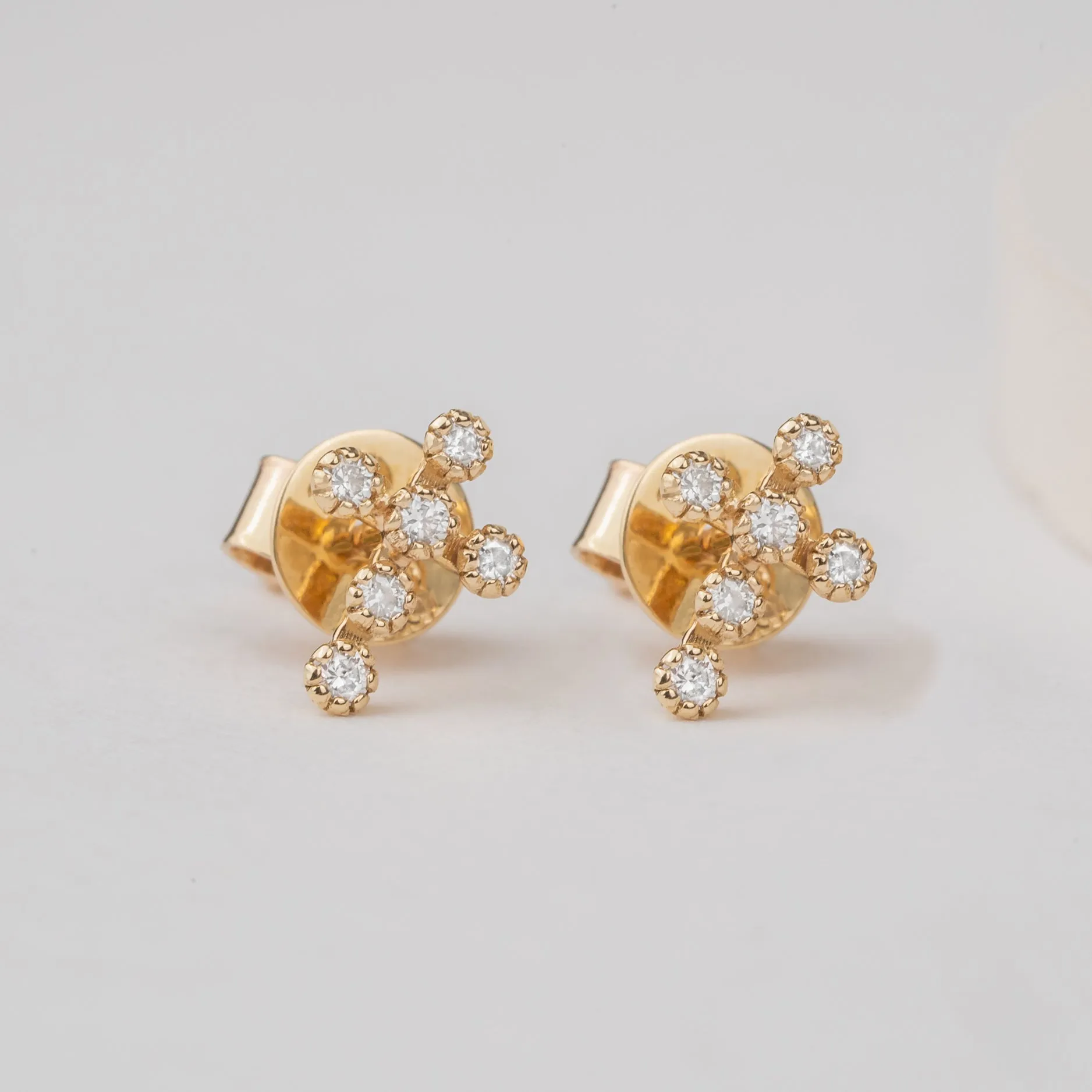 Diamond Cross Stud Earrings, Thea