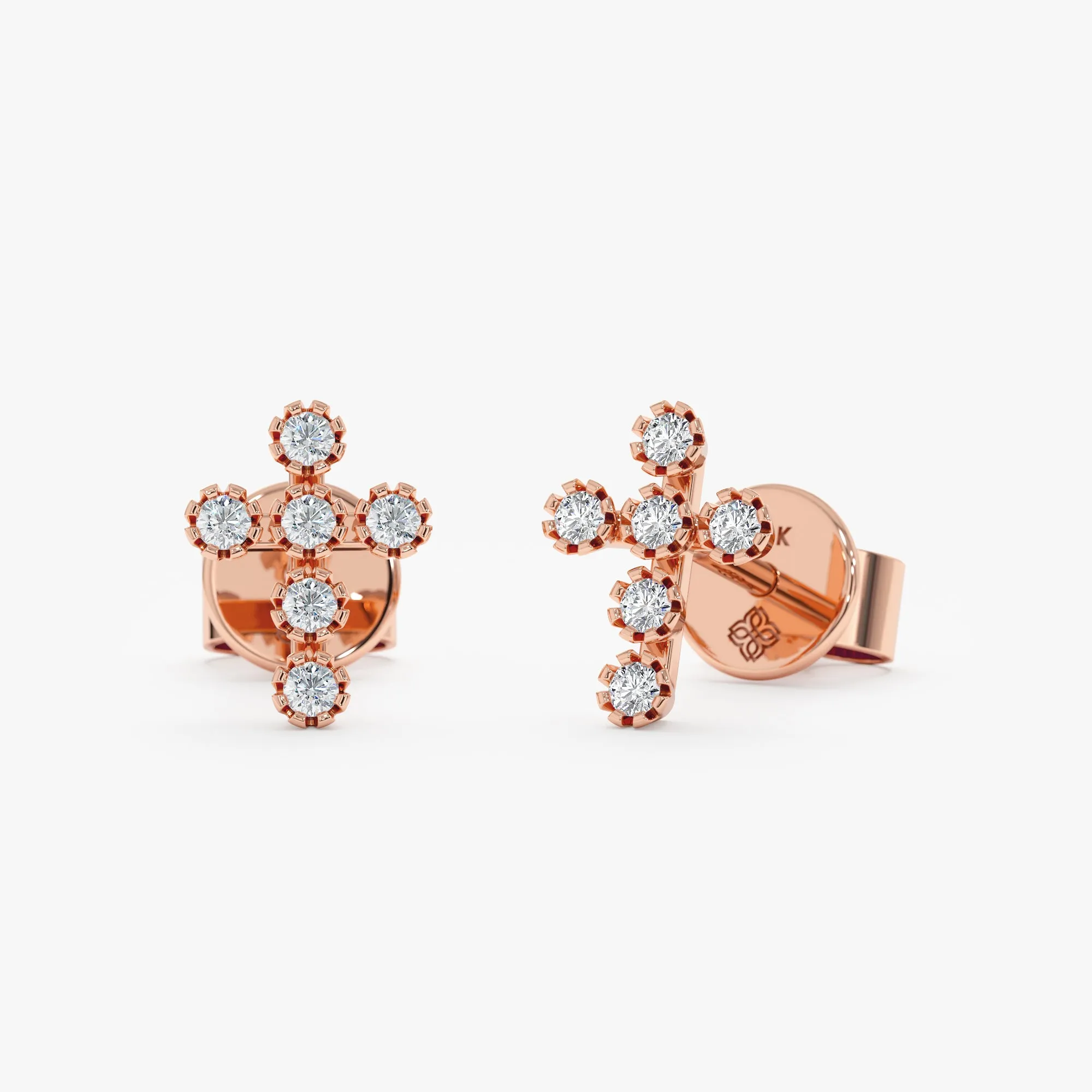 Diamond Cross Stud Earrings, Thea