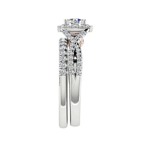 Diamond half eternity ring white gold 18K