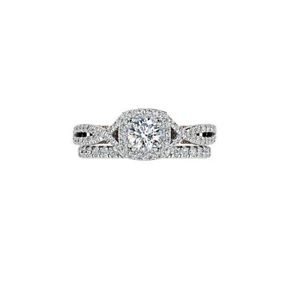 Diamond half eternity ring white gold 18K