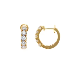 Diamond Hoop Earrings in Yellow Gold