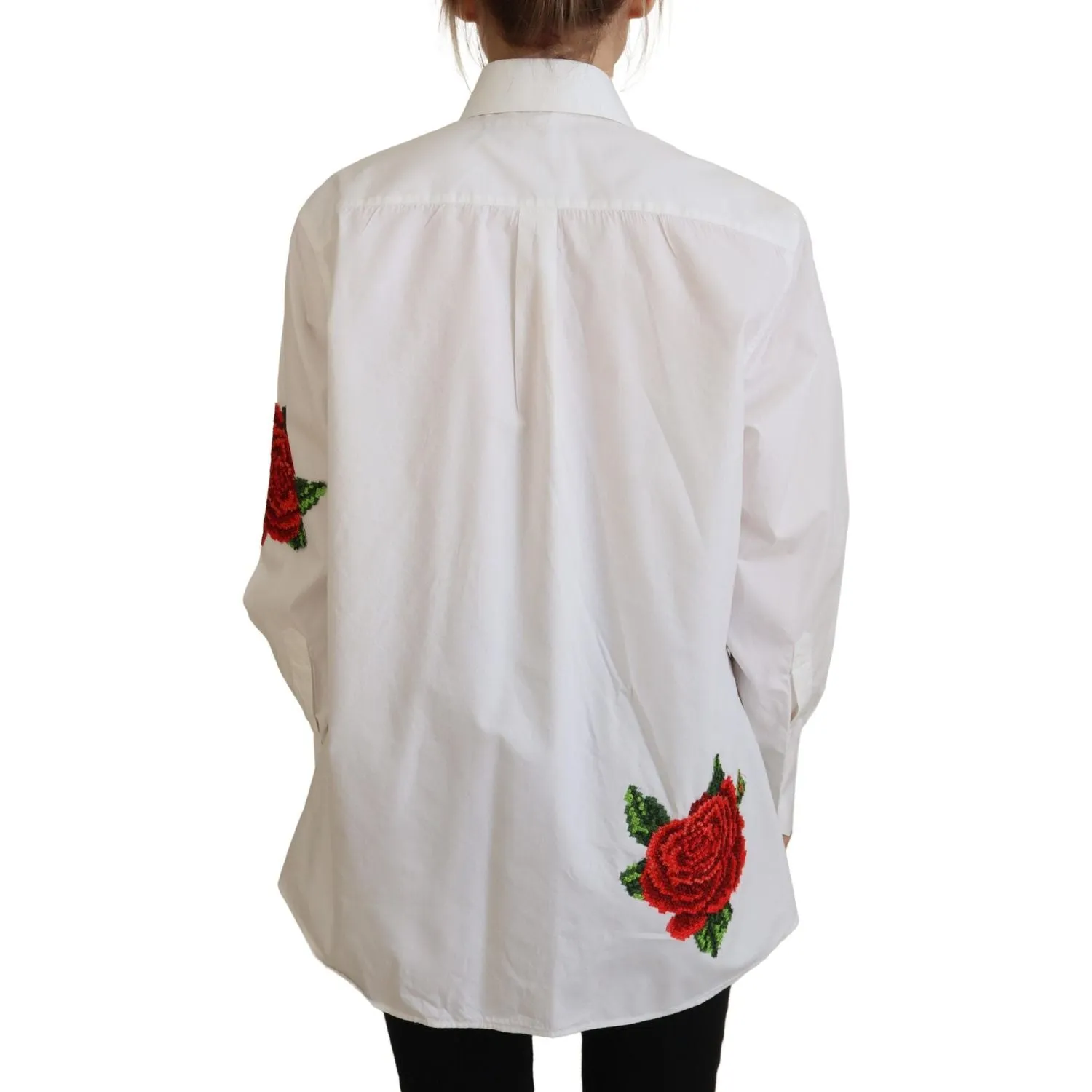 Dolce & Gabbana Elegant Floral Embroidered Silk Blend Shirt