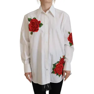 Dolce & Gabbana Elegant Floral Embroidered Silk Blend Shirt