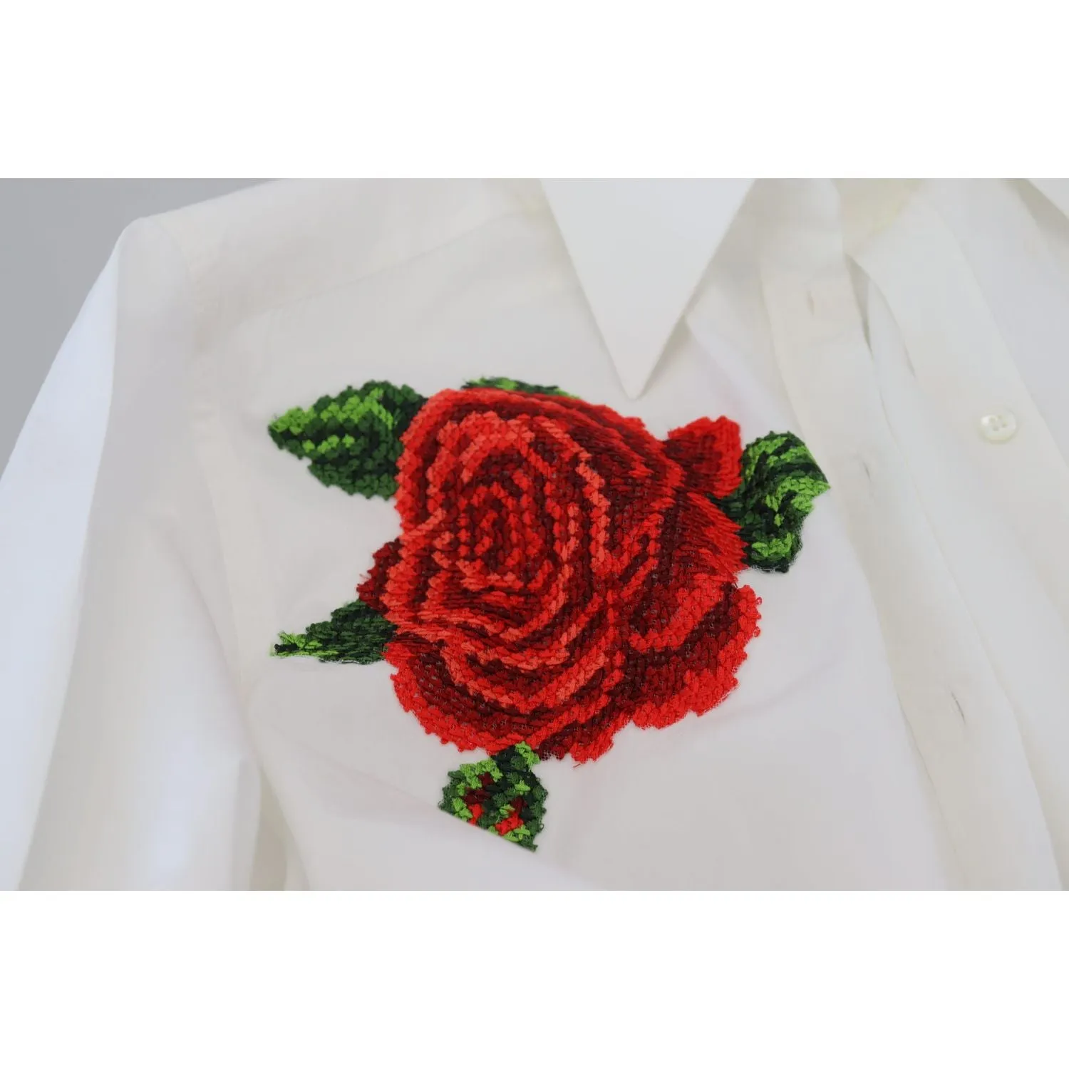 Dolce & Gabbana Elegant Floral Embroidered Silk Blend Shirt