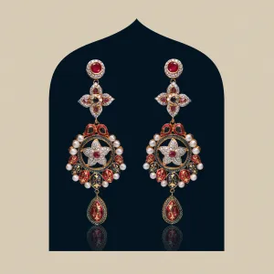 Earrings in Blue enamel, Chetum and Blue Onyx stone