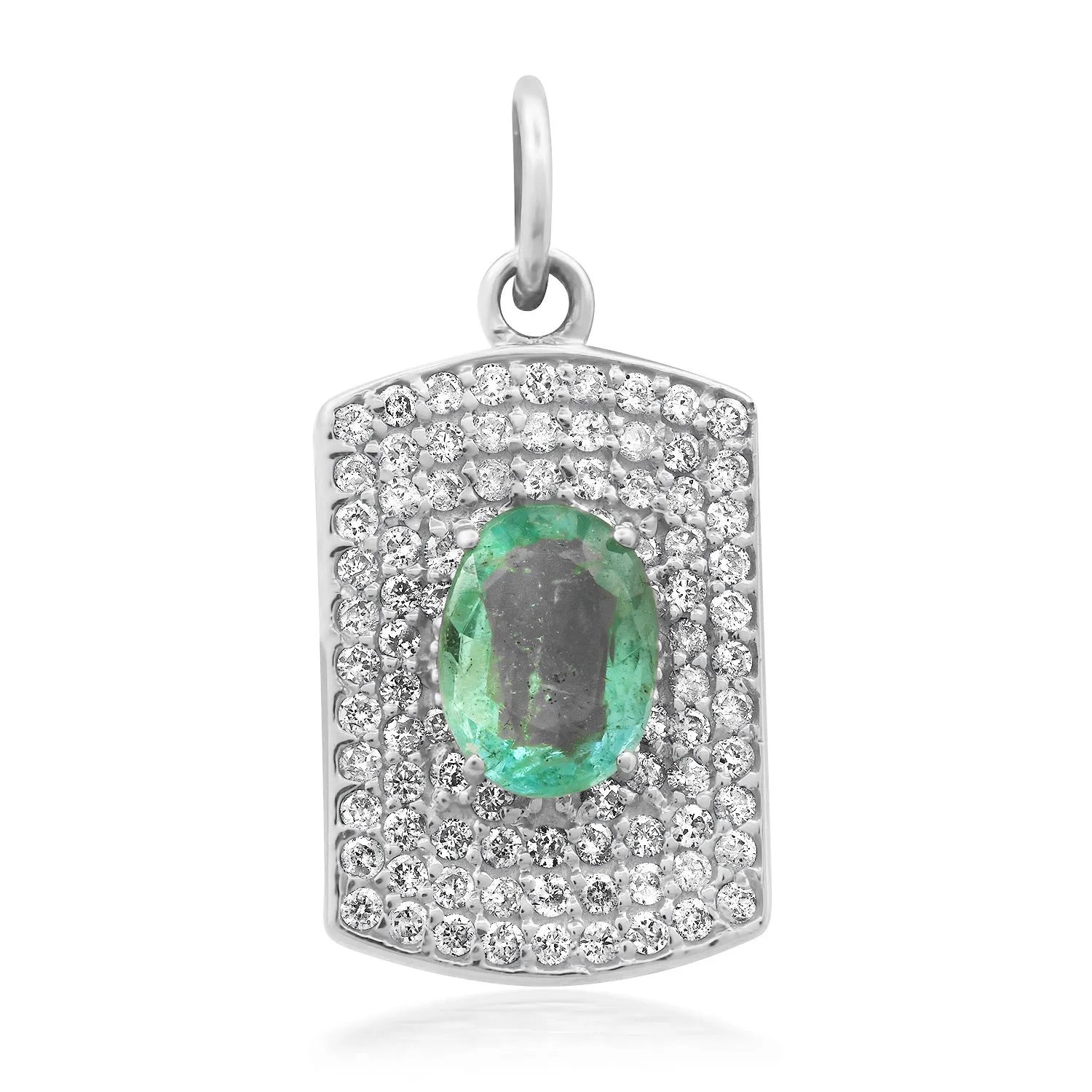 Emerald & Diamond Plaque Charm