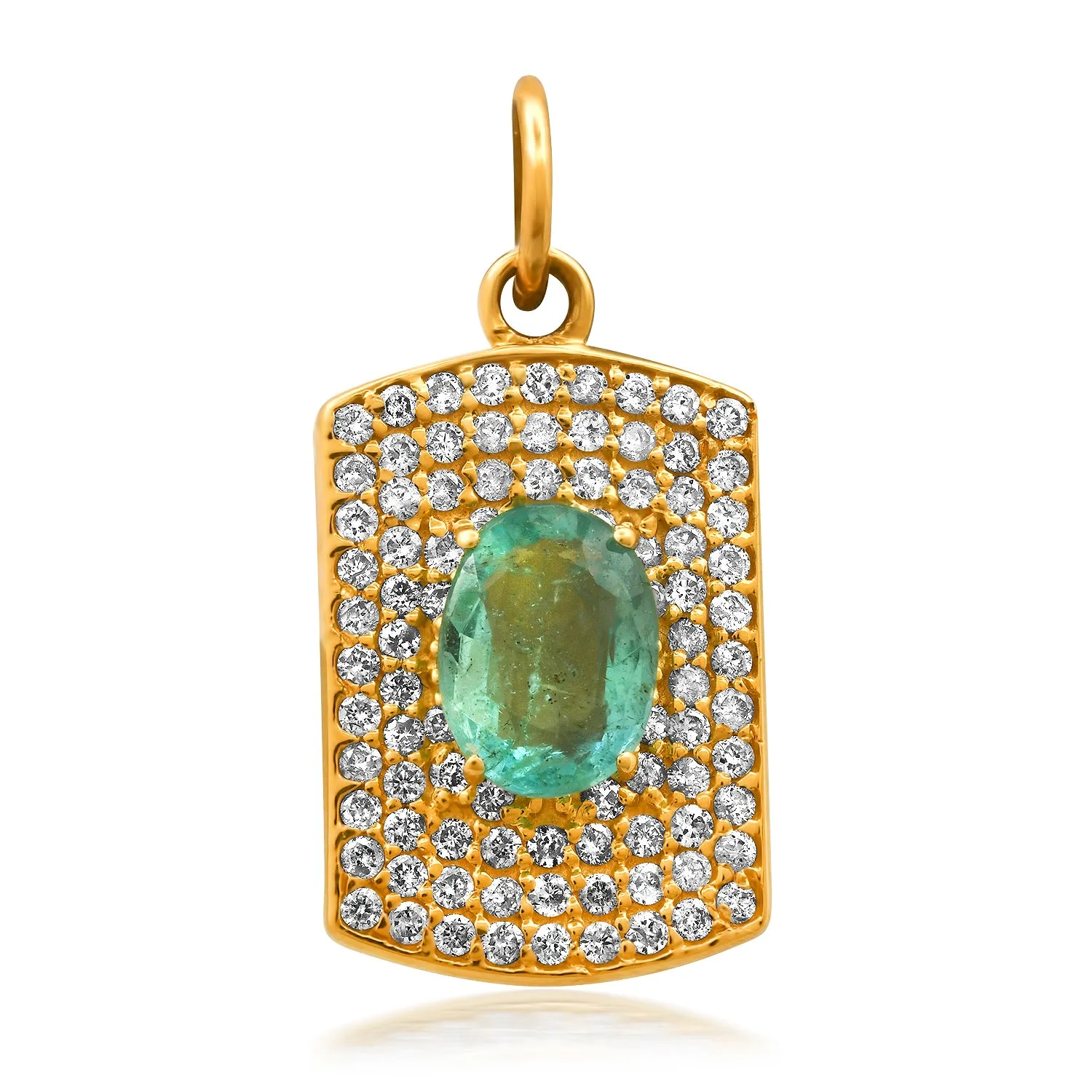 Emerald & Diamond Plaque Charm