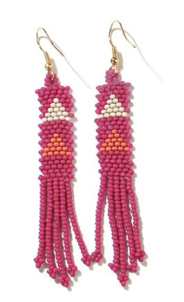 Emma Triangles Beaded Fringe Earrings