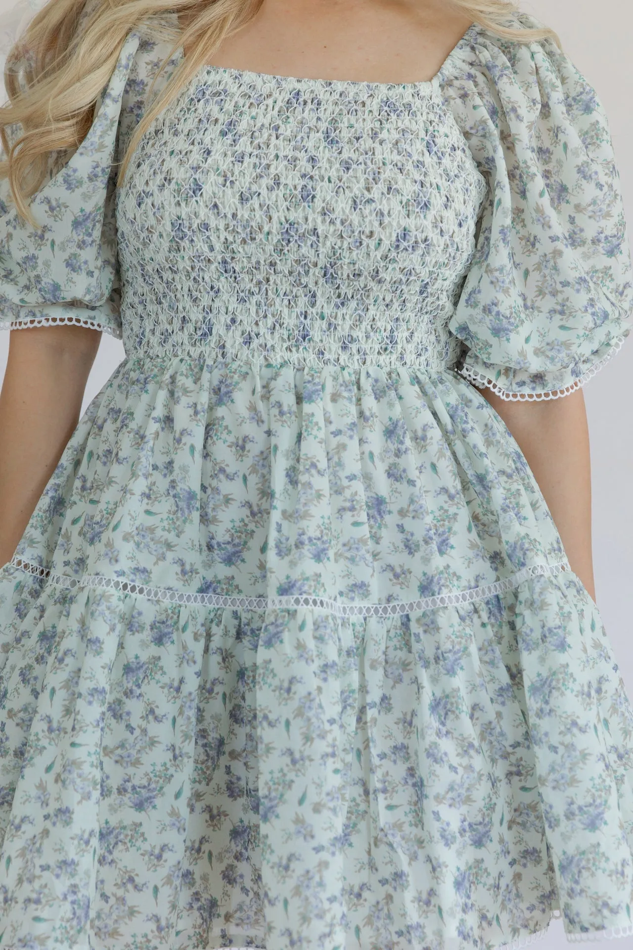 Emory Blue Floral Mini Dress