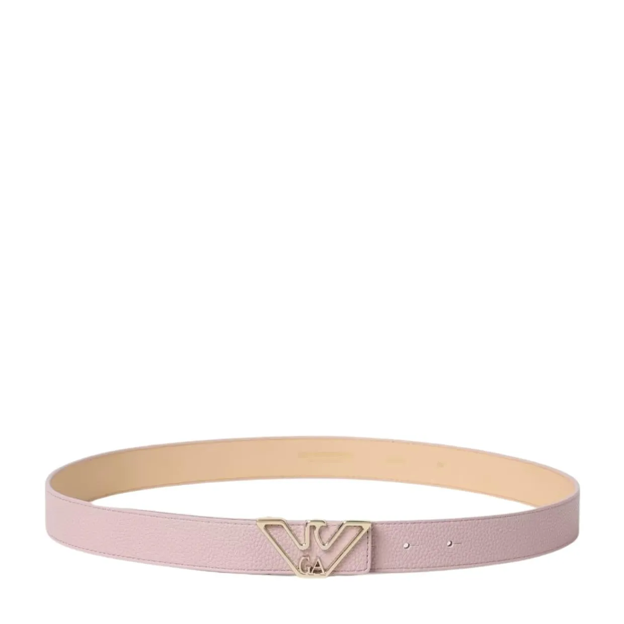 Emporio Armani Eagle Logo Buckle Pink Leather Belt