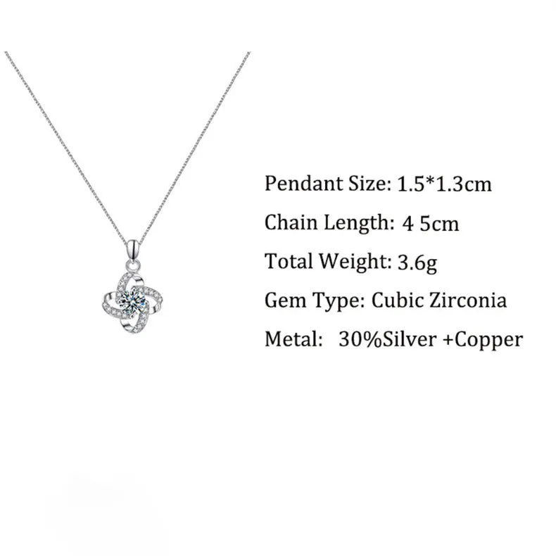 Fashionable four-leaf clover diamond swivel design gift box pendant necklace for girlfriends