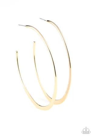 Flatlined Gold Hoop Earrings - Paparazzi Accessories