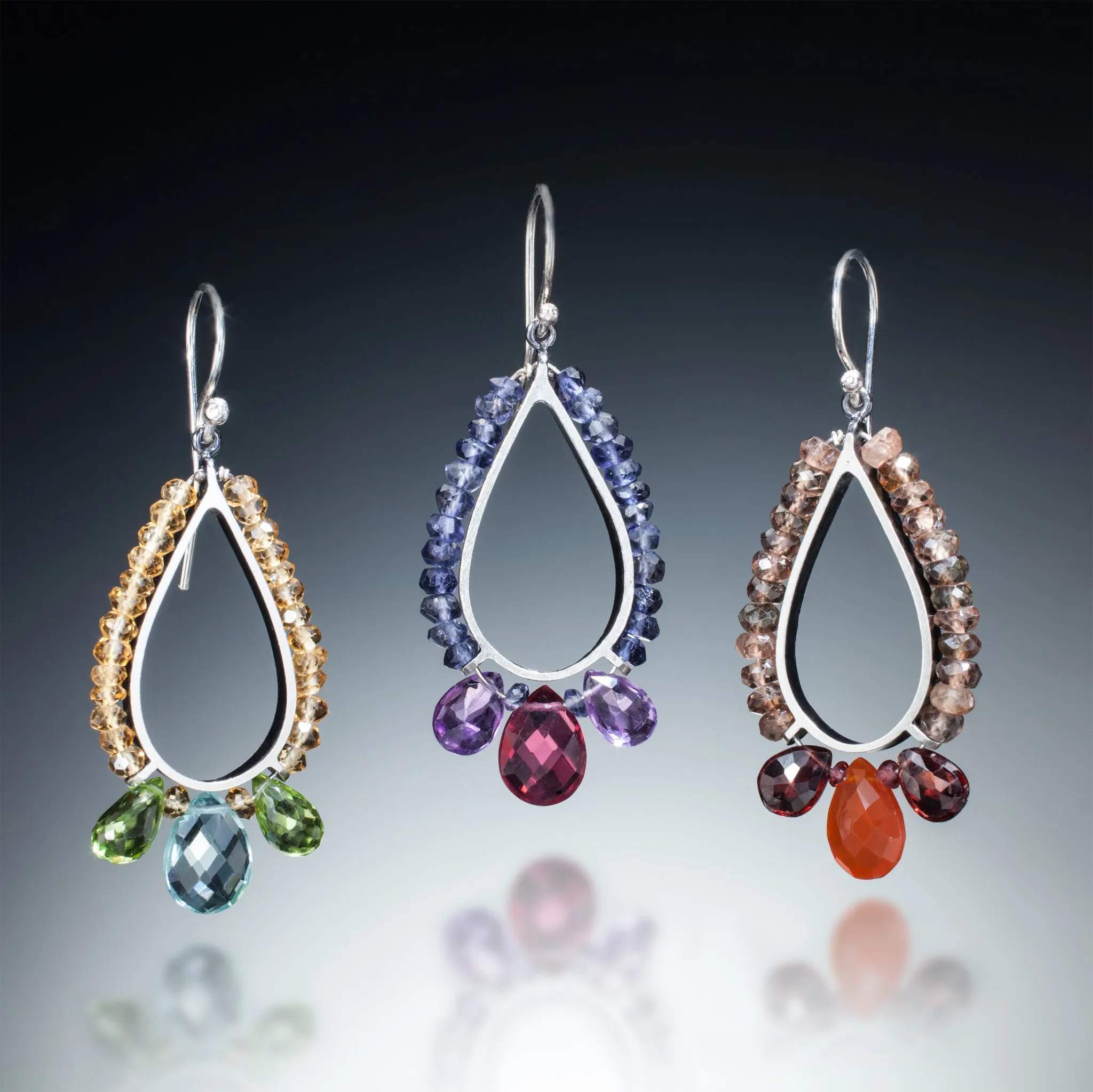 Gemstone Teardrop Earrings