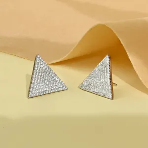 Geometric Glamour CZ Triangle Studs