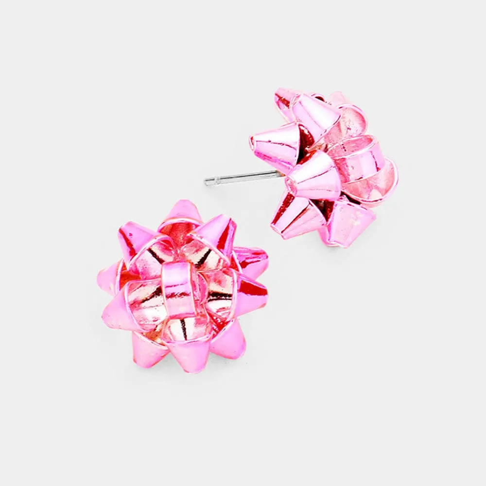 Gift Bow Stud Earrings