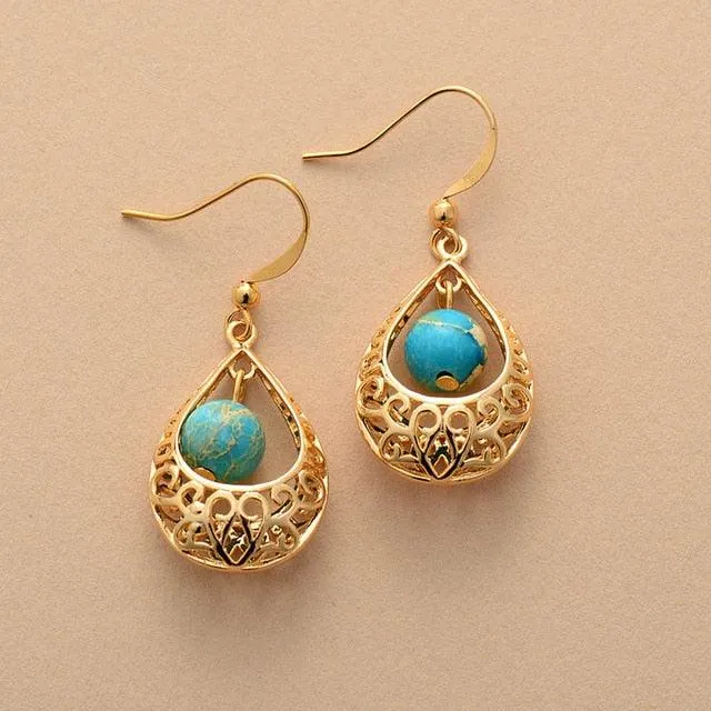 Giragun Blue Jasper Dangle Earrings