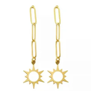 Gold Star Dangle Earrings for Women