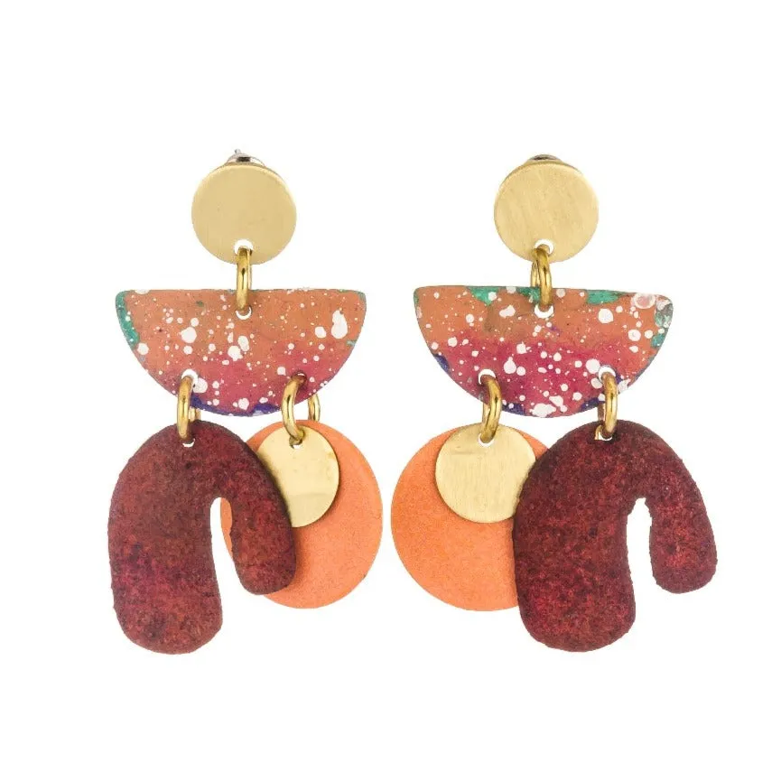 Handmade Tangerine Pibita Earrings