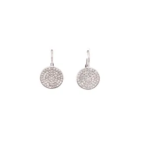 Hanging Earrings With Pave Circle Design