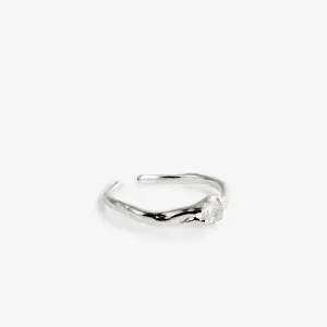 IRREGULAR SOLITAIRE RING Silver