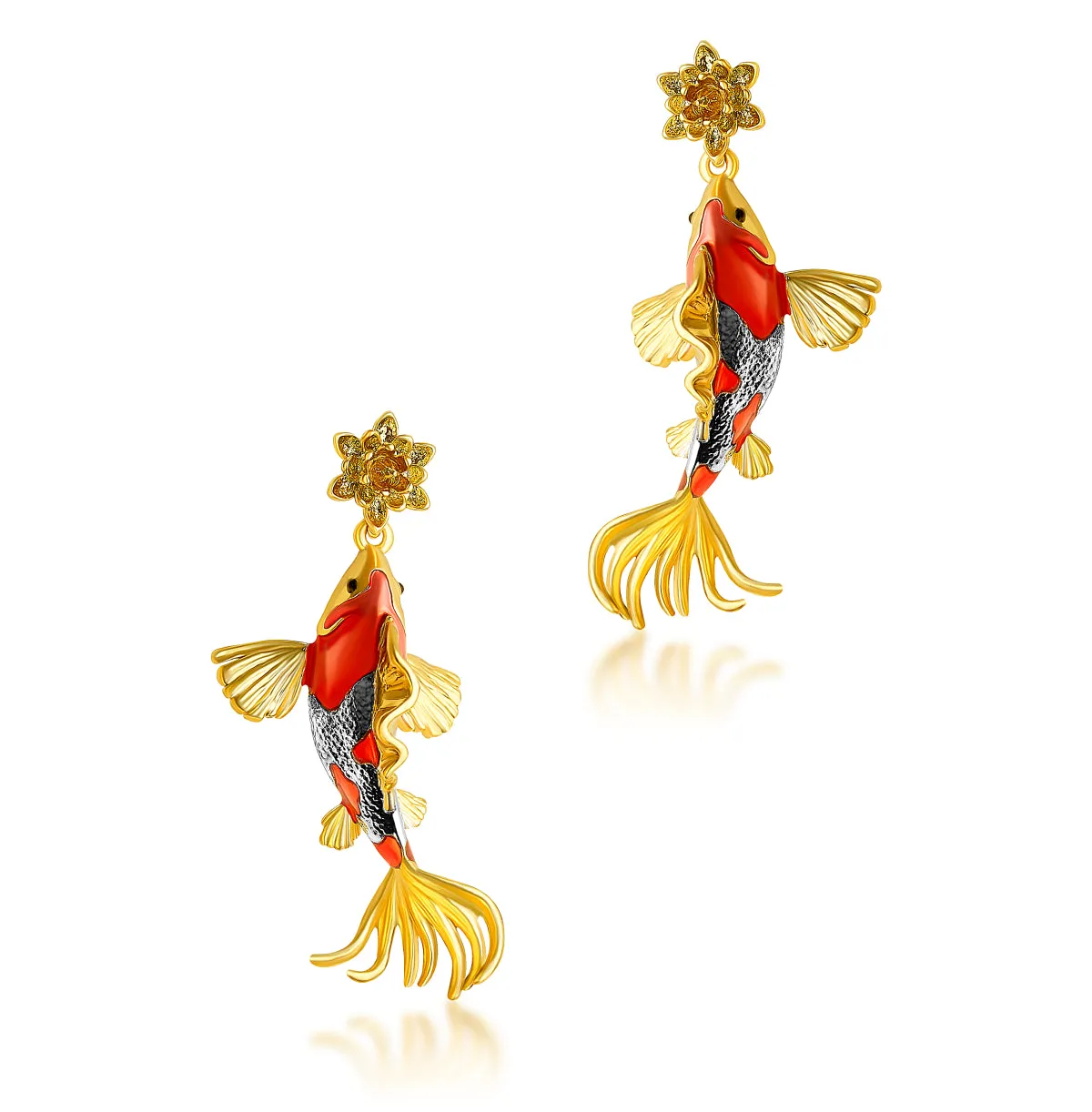 Koi Carp Drop Earrings