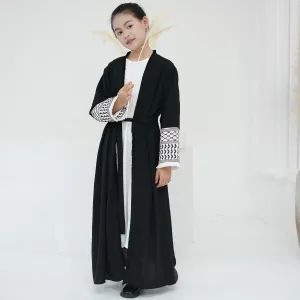 LR782 Beautifully embroidered tassel children's robe abaya BABY ABAYA abaya