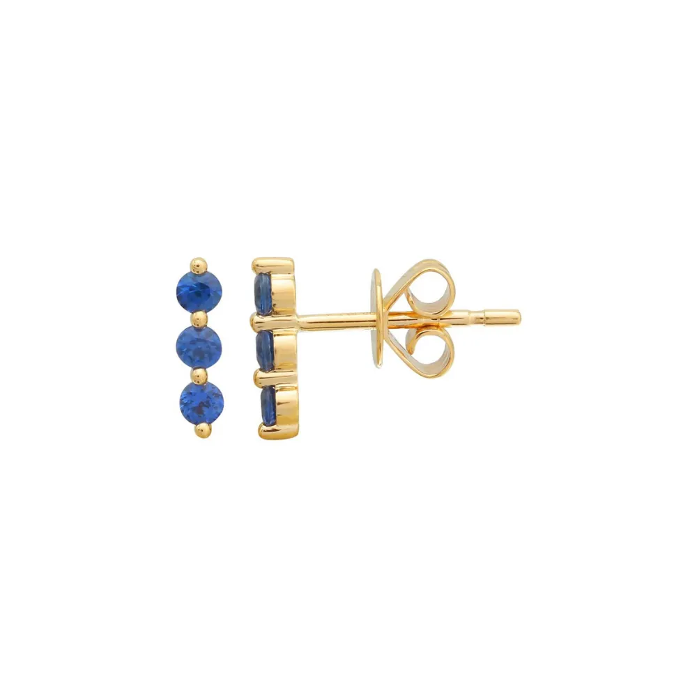 MIA TRIPLE GEMSTONE BAR EARRINGS