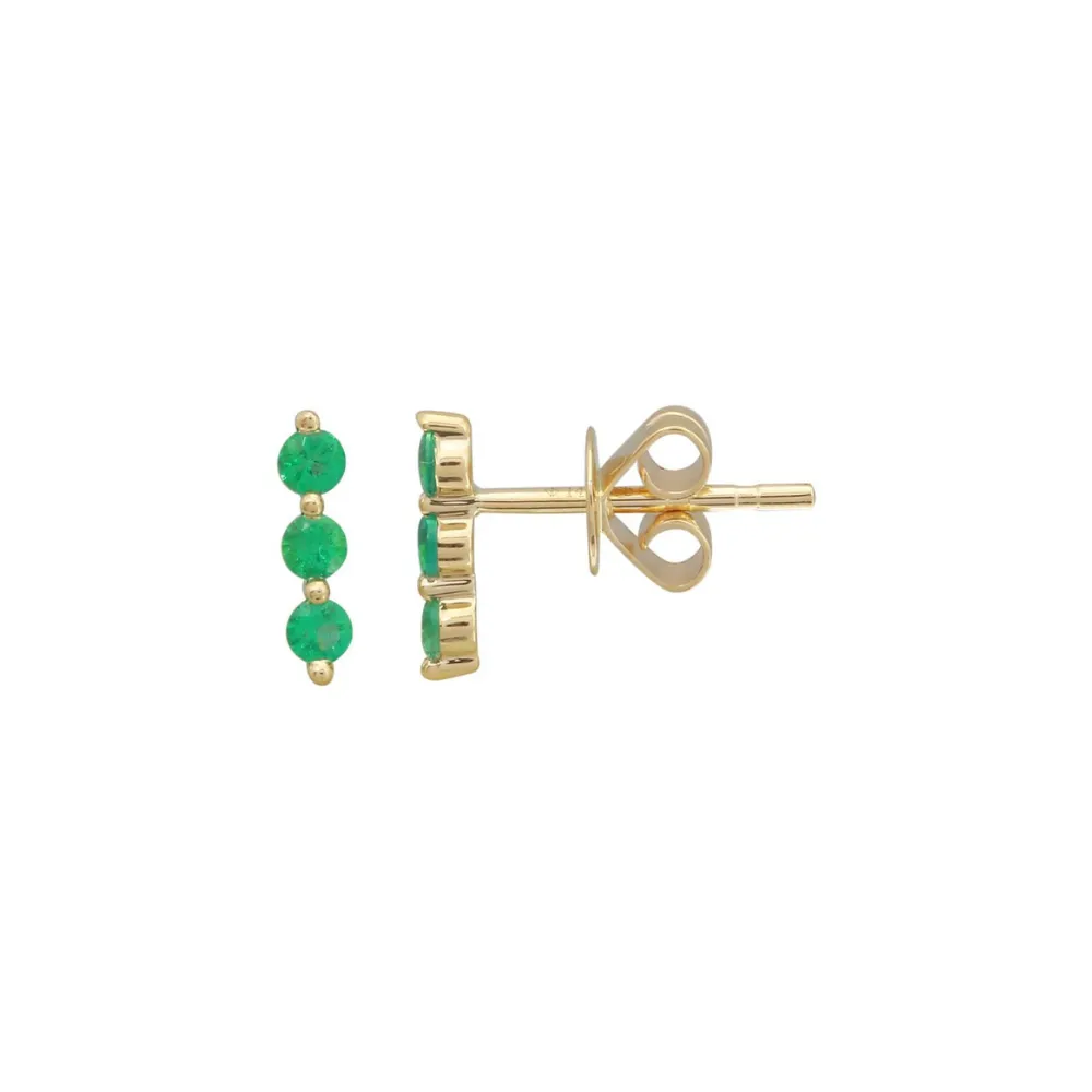 MIA TRIPLE GEMSTONE BAR EARRINGS