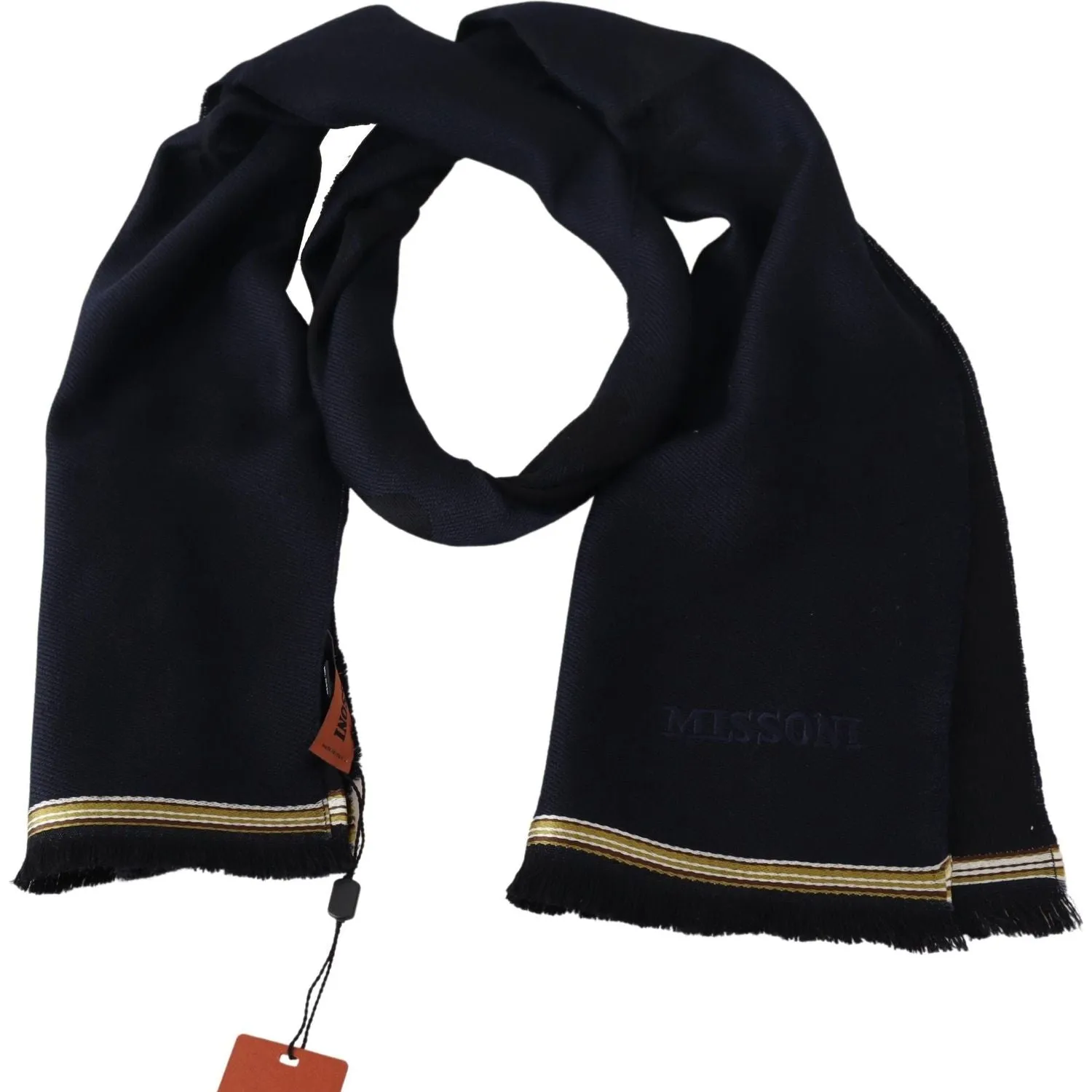 Missoni Elegant Unisex Wool Scarf with Embroidered Logo