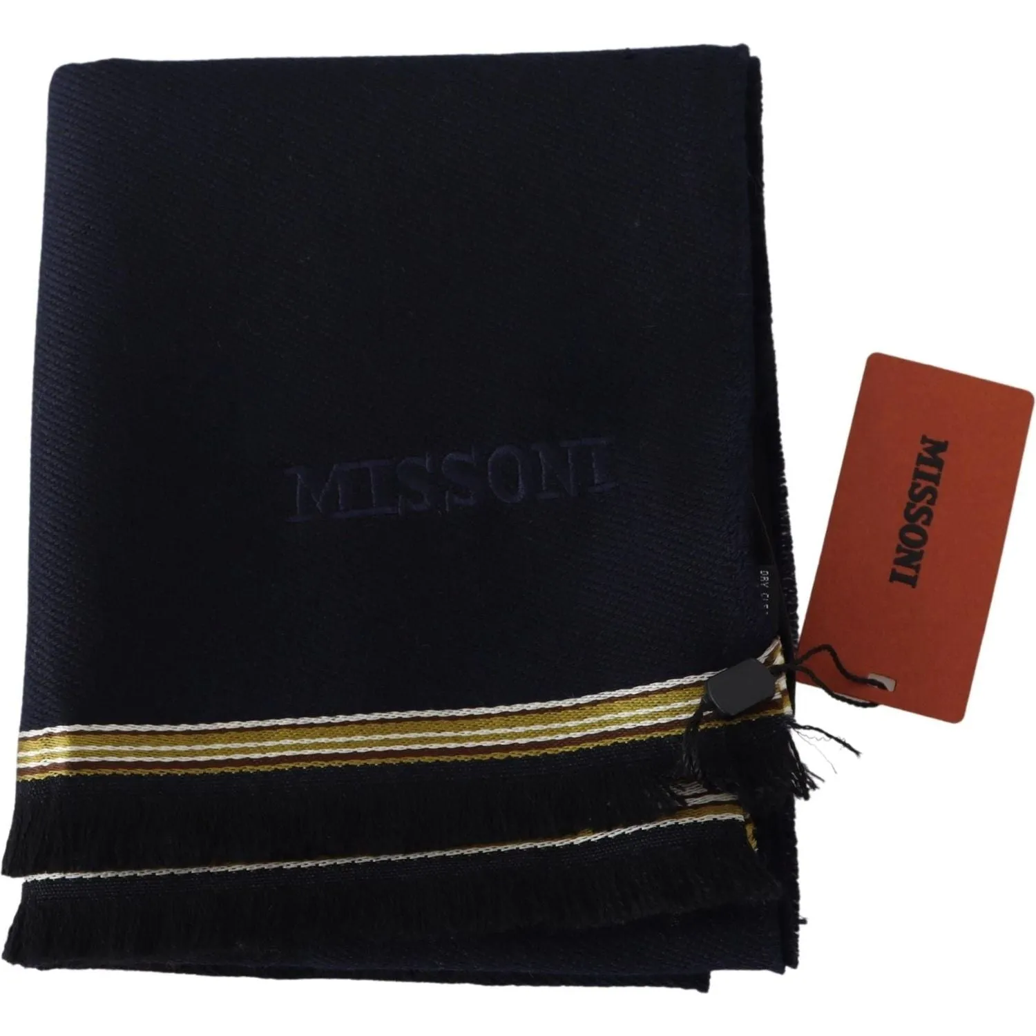 Missoni Elegant Unisex Wool Scarf with Embroidered Logo