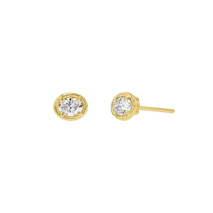 Oval Diamond Stud Earrings