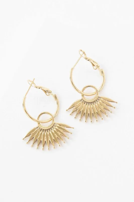 Palm Drop Hoop Earrings