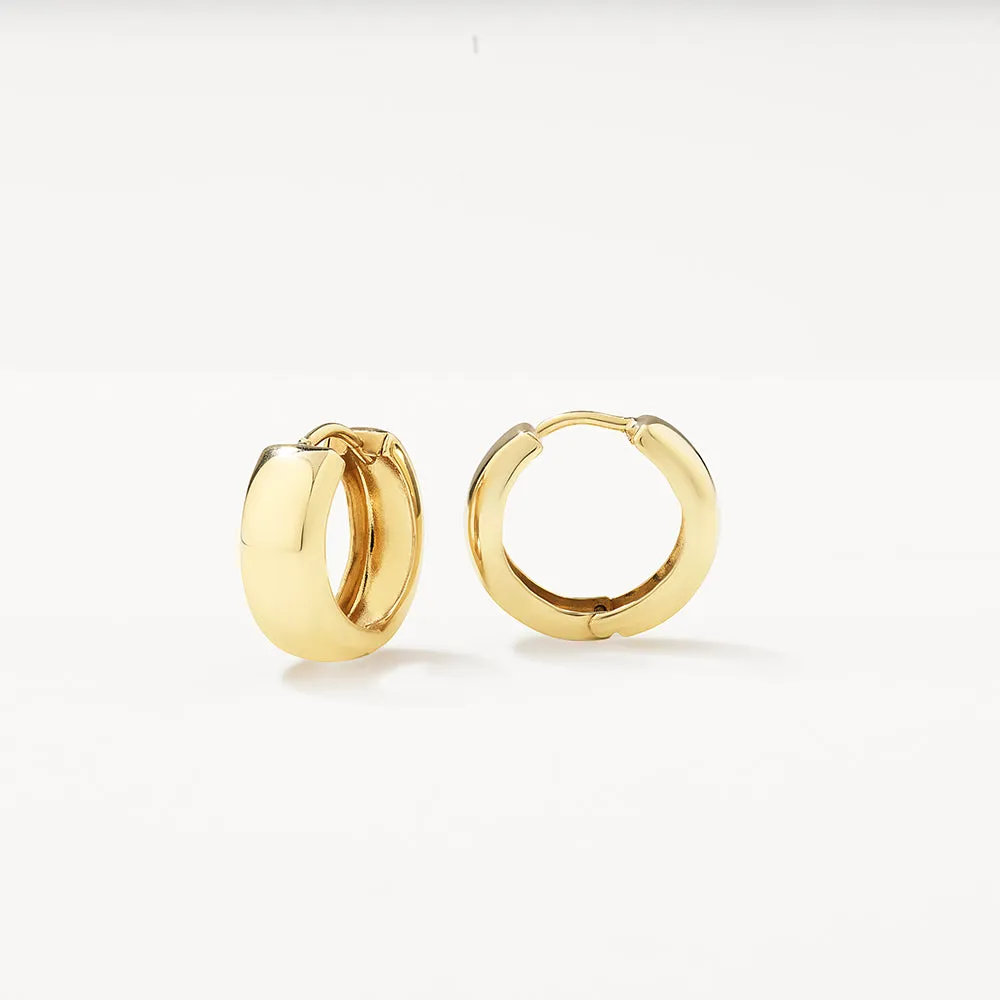 Plain Huggie Earrings in 10k Gold