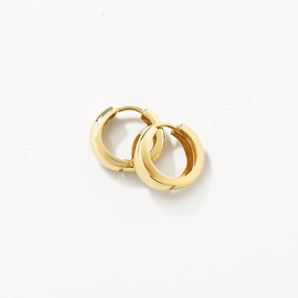 Plain Huggie Earrings in 10k Gold