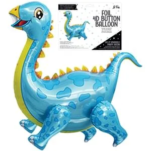 Playful Dinosaur Blue 4D Button Air Inflate