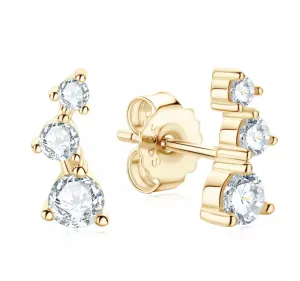 Rose Moissanite Diamond Climber Studs