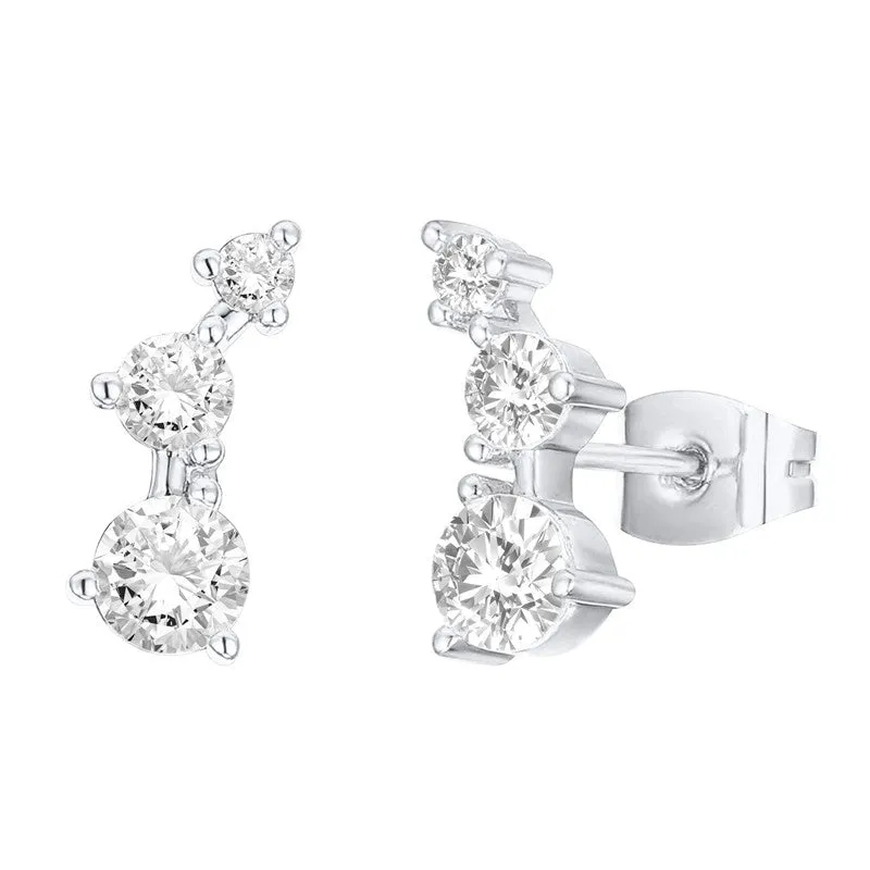 Rose Moissanite Diamond Climber Studs