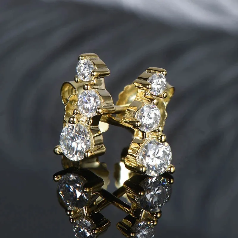 Rose Moissanite Diamond Climber Studs