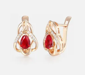 Royal Red CZ Earrings