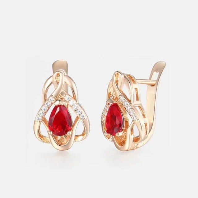 Royal Red CZ Earrings