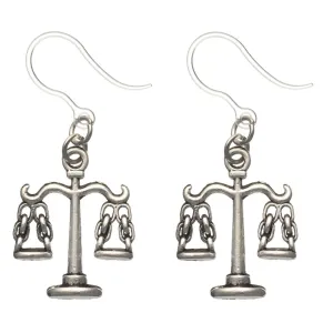 Scales of Justice Dangles Hypoallergenic Earrings for Sensitive Ears Made with Plastic Posts